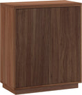 Henn&Hart 28" Fluted Wooden Accent Cabinet, Ribbed Modern Sideboard Buffet Cabinet with 2 Doors and an Adjustable Shelf for Living Room, Dining Room, Bedroom or Entryway, Medium Walnut