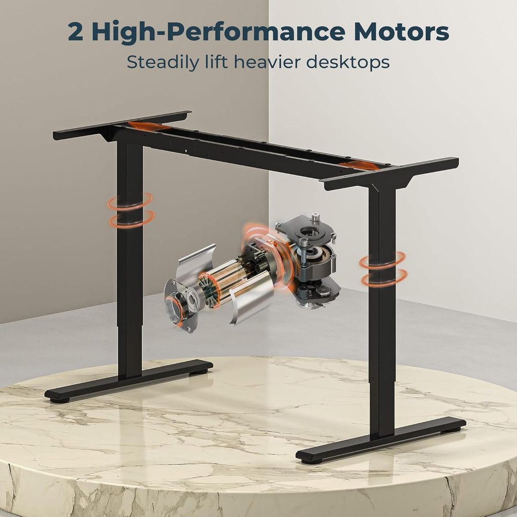 Dual Motor Standing Desk, Large Stand Up Desks, 79x31 Inches Electric Sit Stand Desks, 4 Memory Preset Adjustable Height Computer Table for Home Office with Splice Board (Brown)