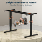 Dual Motor Standing Desk, Large Stand Up Desks, 79x31 Inches Electric Sit Stand Desks, 4 Memory Preset Adjustable Height Computer Table for Home Office with Splice Board (Brown)