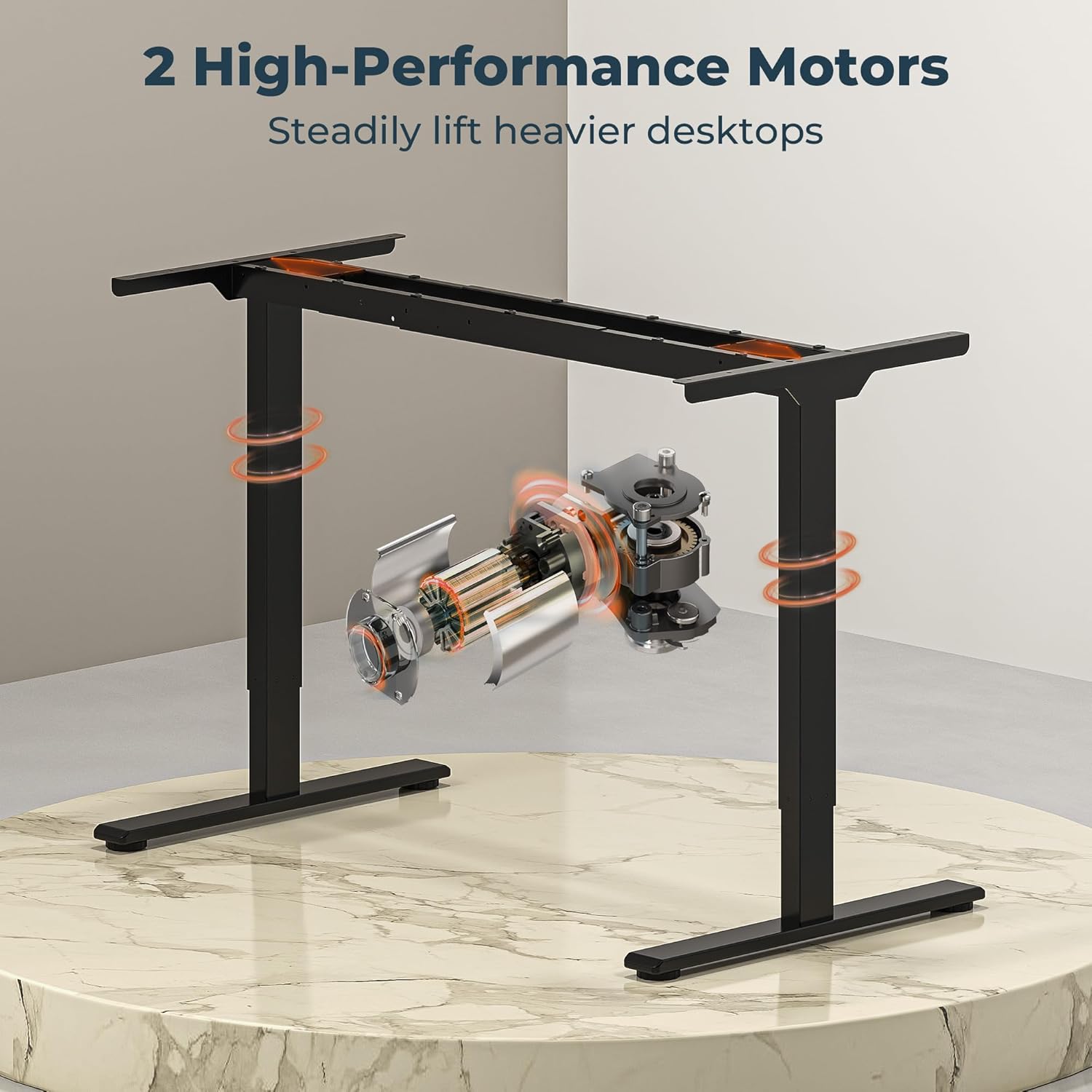 Dual Motor Standing Desk, Large Stand Up Desks, 79x31 Inches Electric Sit Stand Desks, 4 Memory Preset Adjustable Height Computer Table for Home Office with Splice Board (Brown)