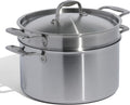 Made In Cookware | 8 Quart Stainless Steel Stock Pot With Lid and Pasta Insert | 5 Ply Stainless Clad | Professional Cookware | Crafted in Italy | Induction Compatible