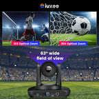 4K UHD PTZ Camera AI-Auto Tracking, 20X Optical Zoom, USB3.0/HDMI/LAN PoE, IP Live Streaming, PTZ Conference Room Camera for Church Services Education Conference Events, Work with YouTube OBS