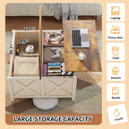 Lift Top Coffee Table with Storage, 31.5" Farmhouse Coffee Tables with Wooden Lift Tabletop and Hidden Compartment Square Center Table for Living Room, Home Office Small Space, White