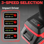 Cordless Drill & Impact Driver: DEKOPRO 20V Brushless Power Drill and 20V Brushless Impact Driver Set, Power Tool Set with 2x2.0Ah Batteries, Charger, Bag & 52xAccessories-Red