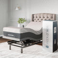 Sven & Son Platinum Adjustable Bed Base Frame + 12 inch Memory Foam Matt (Medium), Lumbar Support, Head-Pillow-Tilt, Massage, Under-Bed Lights, USB - Twin XL