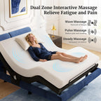 Tami Tami T600 Adjustable Bed Frame Split King Size with Remote & Massage - Syncable Electric Beds Bases, Zero Gravity, Dual Side USB, Nightlight, Quiet Motor, 5 Min Easy Assembly