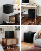 EUHOMY 1.7 Cu.Ft Mini Fridge, Reversible Single Door Compact Refrigerator, Adjustable Thermostat, Energy Saving, Mini Fridge for Bedroom, Office, Dorm, Black
