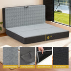 Tri Folding Mattress King Size - 6 Inch Dual-Layer Memory Foam Foldable Mattress Portable Floor Bed Sofa with Removable Washable Cover, Handle & Non-Slip Bottom for Guest, Camping, RV, Yoga, Home Use