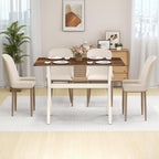 Giantex 43" Dining Table for 4, Rectangular Kitchen Table with Rubber Wood X-Shaped Frame, Space Saving Dinner Table for Living Dining Room, Dinette, Home Office, Restaurant