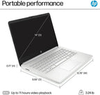 HP 14" LED Business Laptop Computer  16GB RAM 640GB Storage (128GB UFS + 512GB SD Card)  Intel Quad-Core N150 Processor  Windows 11 S & 1-Year Microsoft Office 365 Included  PLUSERA Earphones  Silver