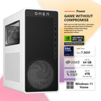 HP Omen 16L TG03 Gaming Desktop PC  Intel Ultra 7 265F  RTX 5060 GPU  32GB DDR5 RAM  1TB NVMe SSD  OMEN Hub  Thunderobot Gaming Keyboard Bundle  Black