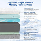 Extra Firm Mattress Queen 14 Inch, Green Tea/Gel Memory Foam Mattress with Fiberglass-Free Cover,Two Side White Medium Firm/Extra Firm High-Density-Mattress for Back Pain,CertiPUR-US,in USA, 80"x 60"