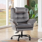 Bestier Criss Cross Chair with Flip-Up Armrests and Headrest, 135° Reclining Swivel Executive Chair with Side Pockets, Big and Tall Computer Desk Chair for Home Office Bedroom, Grey Velvet