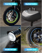 Electric Scooter with Large Basket, 550W Motor