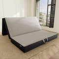 Memory Foam Trifold Mattress, Queen Portable Floor Bed 6 Inch, Foldable Mat with Washable Cover, Handle & Non-Slip Bottom, for RV, Travel, Camping, Yoga, 78"x58"x6", Grey