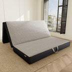 Memory Foam Trifold Mattress, Queen Portable Floor Bed 6 Inch, Foldable Mat with Washable Cover, Handle & Non-Slip Bottom, for RV, Travel, Camping, Yoga, 78"x58"x6", Grey