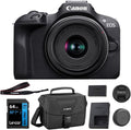 Canon EOS R100 Mirrorless Camera with RF-S18-45mm F4.5-6.3 IS STM Lens Kit  24.1 Megapixel CMOS (APS-C) Sensor  4K Video  RF Mount | Black Bundled with 64GB Memory Card & Camera Shoulder Bag (3 Items)