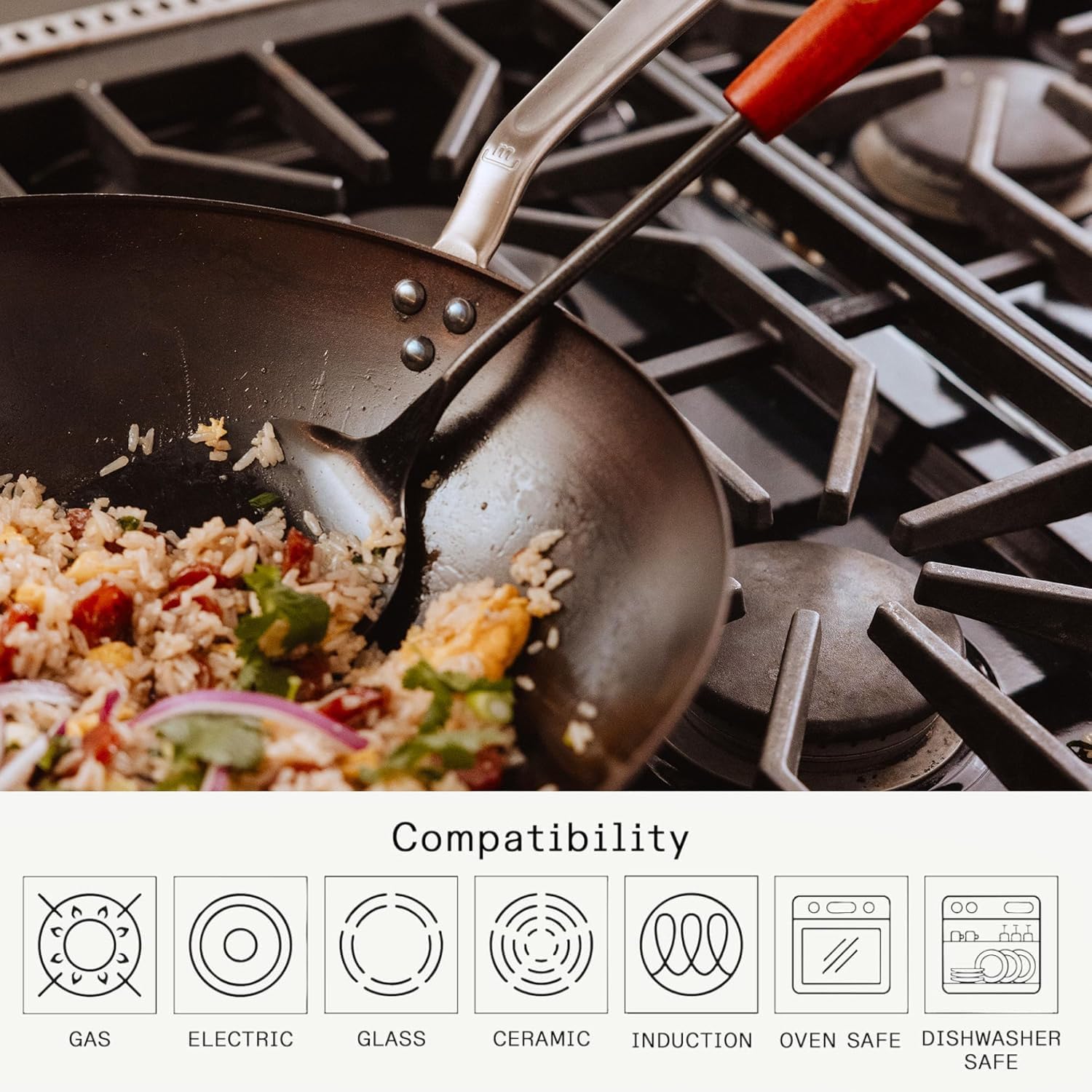 Made In Cookware | 13" Seasoned Carbon Steel Wok - (Like Cast Iron, but Better) | Professional Cookware | Crafted in Sweden | Induction Compatible