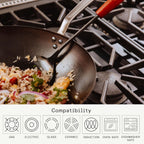 Made In Cookware | 13" Seasoned Carbon Steel Wok - (Like Cast Iron, but Better) | Professional Cookware | Crafted in Sweden | Induction Compatible