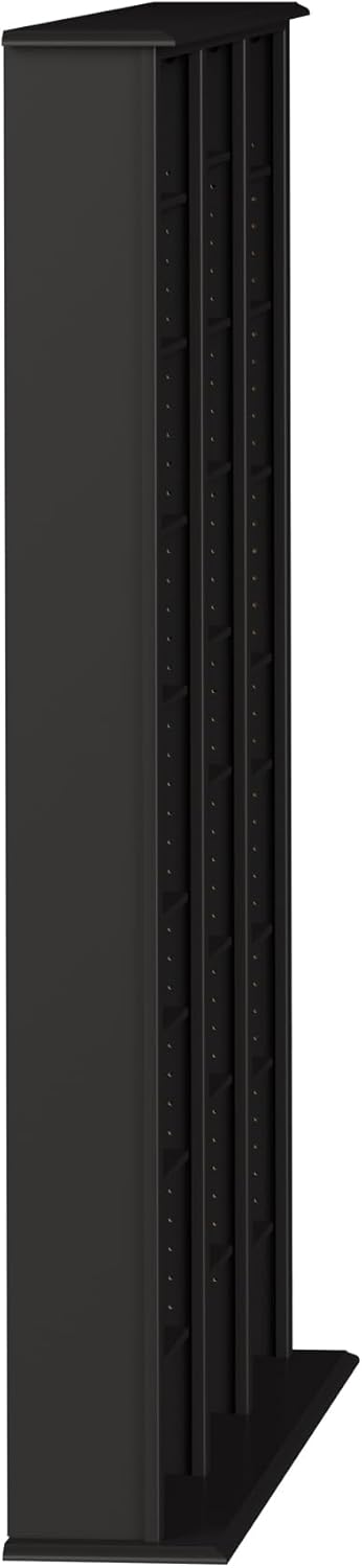 Prepac Barrister 3 Column Tall Storage Cabinet, Black Storage Cabinet with 27 Adjustable Shelves Display DVD for Living Room, 9.5" D x 57" W x 63.75" H