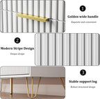 White Dresser for Bedroom, 7 Drawer Dresser with Gold Pulls, Wide Chest of Drawers for Bedroom, Entryway, 47.2" L x 15.7" D x 31.4" H