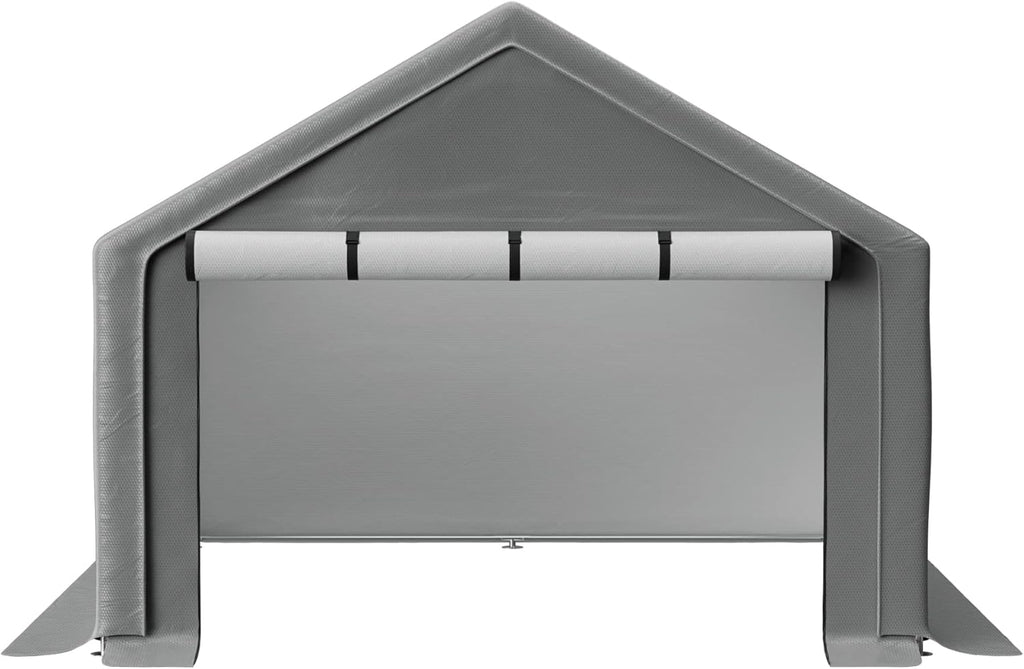 8x8 ft Outdoor Storage Shelter with Zipper Door, Portable Garages Shelters, Waterproof and UV Resistant Carport Shed for Bicycle, Motorcycle ATV, Lawn Mowers (8x8 FT)