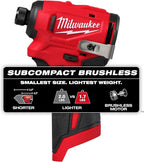 Milwaukee M12 Subcompact Brushless 1/4 Inch Hex Impact Driver (Bare Tool)