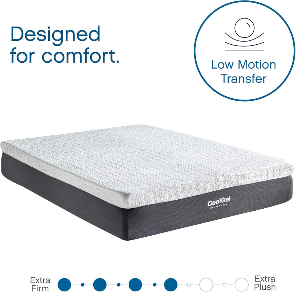 Cool Gel 12 Inch King Mattress Memory Foam Medium Firm, King Size Memory Foam Mattress Cooling, Made in the USA, 12" Depth with Pressure Relief, CertiPUR-US Certified No Fiberglass, CoolGel Bed