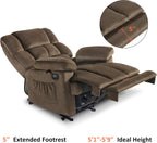MCombo Zero Gravity Power Recliner Chair with Heat and Vibration Massage, Reclining Chair with USB Ports for Living Room, Fabric R6233 (Brown)