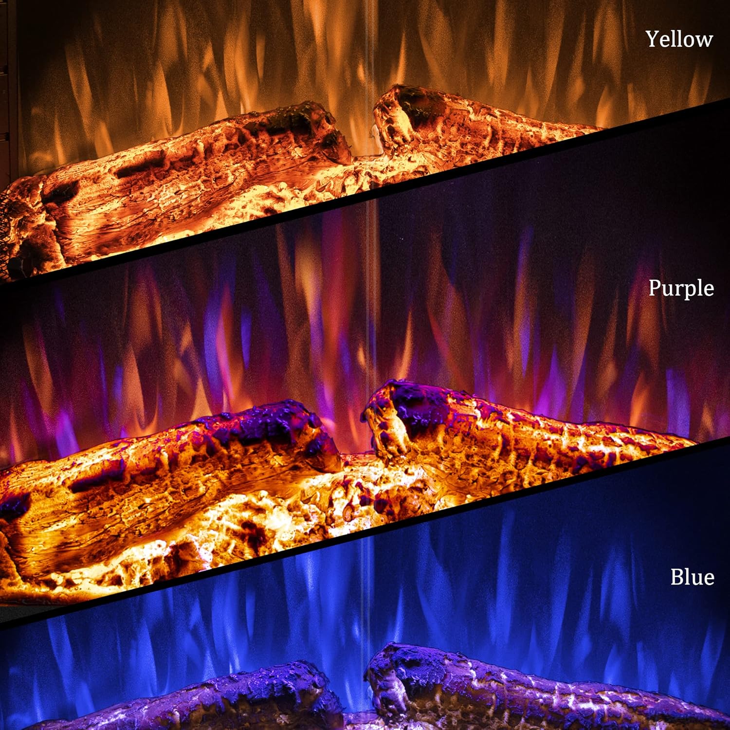Benrocks 36” Electric Fireplace Inserts with Glass Door and Mesh Screen, Multicolor Flames & Fire Crackling Sounds, Timer, Overheating Protection Fireplace Heater, 750/1500W