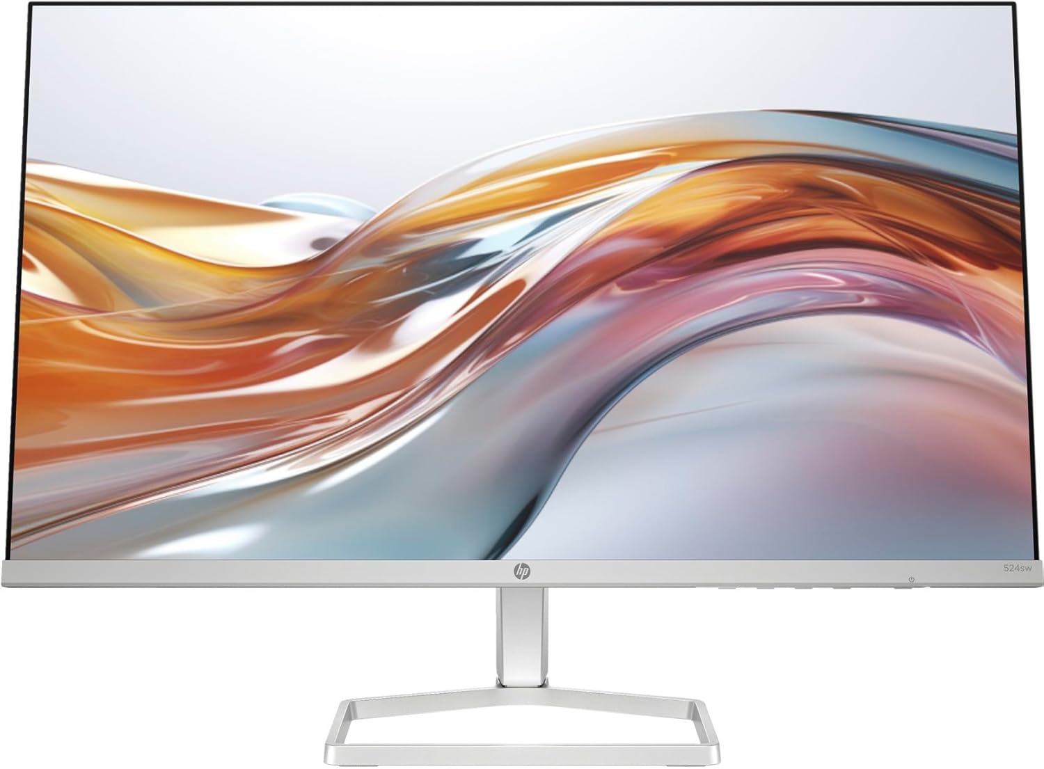 HP Series 5 524sw 24" 300 nits IPS FHD Monitor (Replaces M24FW) Adjustable Tilt  Flicker Free  Anti-glare  Ultra-thin  Low-Blue Light Filter  1x HDMI  White/Silver w/DKZ Hub USB Port Expander (2 Pack)