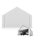 GarveeLife Heavy-Duty PE Enclosure Kit (2-Pack) for Metal Carport - 220gsm Roll-Up Zipper Door Panels for 20x25, 20x20 ft, with Ball Bungees, White