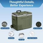 Antarctic Star 12 Volt Refrigerator,43QT(40L)Electric Cooler Compressor, Portable Refrigerator -4℉~68℉,Car Fridge 12/24V DC 100-240V AC,Portable Freezer with Wheels&2 Baskets for Camping,Travel,GREEN