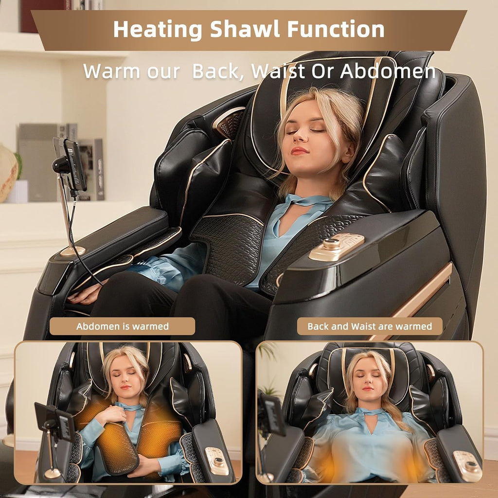 Alfine A66 4D Full Body Massage Chair – Made in The U.S.A. with U.S. & Imported Material, SL Track, Yoga Stretch, Zero Gravity, AI Voice Control, Heating, Automatic Footrest