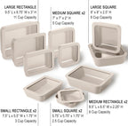 Ceramic Coated Glass Food Storage Containers | No PTFE, PFOA, PFAS, and BPA | Reusable Non Toxic Meal Prep Containers with Glass Lids | Easy To Store | 10 Piece Set Crema