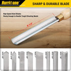HURRICANE 8pc Wood Lathe Chisel Set, M2 HSS Wood Turning Tools with 10" Solid Hardwood Handles, Lathe Tool Kit for Beginners and DIY Hobbyists, Includes Protective Wooden Box