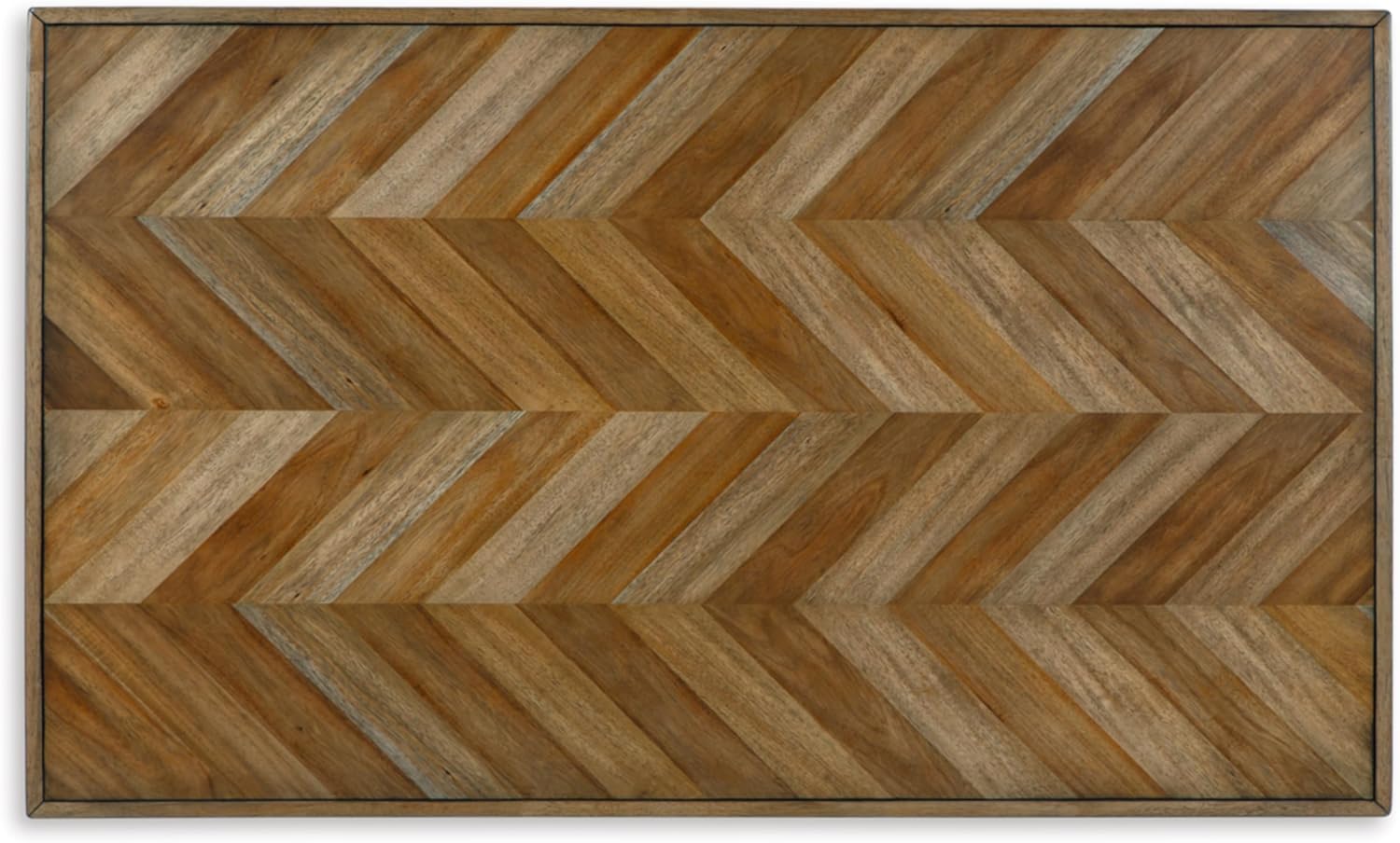 Signature Design by Ashley Blondon Rectangular Dining Room Table Set with 6 Chairs, Chevron Pattern, Tapered Legs, Seats 6, Wood, 60" Long, Brown & Black