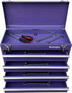 Workington Portable Metal Tool Chest with 4 Drawers, 20" 4-Drawer Tool Chest Cabinet with Ball Bearing Drawer Slides, Steel Tool Storage Box Organizer 4004 Purple