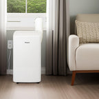 Whirlpool 14,000 BTU Portable Air Conditioner with Dehumidifier for Living Room, Apartment, or Bedroom, 115V, Portable AC for Large Rooms up to 700 Square Feet with Remote, 3 Speeds, and Timer, White