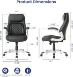Nouhaus Ergonomic Office Chair Premium Microfiber Leather Adjustable Lumbar Support & Armrests, High Back Comfy Desk Gaming Chairs Executive Computer Swivel Chair Tilt Function(Posture,Black)