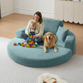 71" Boneless Couch Sofa Bed Oversized Round Couch 2-in-1 Foldable Floor Loveseat Sofa for Living Room and Apartment No Assembly (Sky Blue, 71")