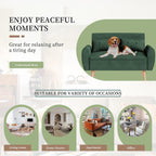 Vongrasig 47" Small Modern Loveseat Sofa, Mid Century Linen Fabric 2-Seat Sofa Couch Tufted Love Seat with Back Cushions and Tapered Legs for Living Room, Bedroom and Small Space (Green)