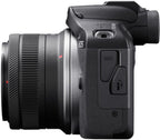 Canon EOS R100 Mirrorless Camera with RF-S18-45mm F4.5-6.3 IS STM Lens Kit  24.1 Megapixel CMOS (APS-C) Sensor  4K Video  RF Mount | Black Bundled with 64GB Memory Card & Camera Shoulder Bag (3 Items)