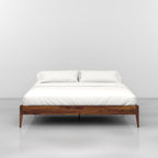 Bme Dinkee King Bed Frame Wood 15 Inch - Solid Wood Platform Bed Frame - Japanese Joinery Bed - Modern & Minimalist Style - Wood Slat Support - Easy Assembly - No Box Spring Needed - Chocolate