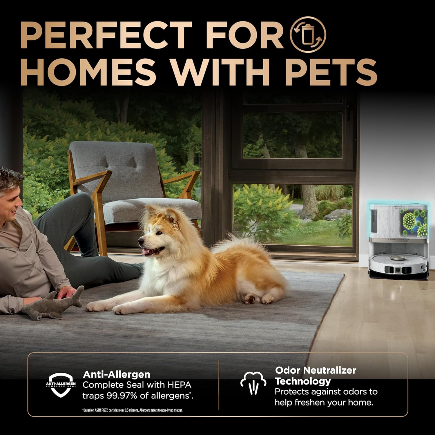 Shark Robot Vacuum & Mop Combo, PowerDetect NeverTouch Pro, Pad Wash & Dry, 60-Day Debris Capacity, 5PowerDetect Technologies,White,AV2800ZE, for Carpets & Hardfloors