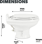 320 Series Standard Height RV Toilet - White