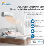 Senville AURA Series Mini Split Air Conditioner Inverter Heat Pump, 33000 BTU, Energy Star, White