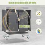 Metal Storage Cabinet with Wheels,Rolling Tool Cabinets with Doors and Adjustable Shelves,Lockable Garage Storage Cabinet,Heavy Duty Tool Chest for Home Office Utility Room,Assembly Required