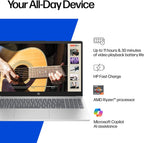 HP Laptop for 2025-2026 Home Student Business  Lifetime MS Office  AI Computer  15.6” FHD  AMD Ryzen 7  32GB RAM  1.5TB Storage (1TB SSD+ 500GB Ext)  Wi-Fi 6  Privacy Cam  MarxsolAccessory  Win 11 Pro