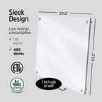 EconoHome Convection Wall Heater with Thermostat - 400W Electric Wall Mounted Space Heater Panel - Updated Model, 120V - Heats Rooms up to 120 Sq Ft